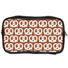 Brown Pretzel Illustrations Pattern Toiletries Bags 2-side by GardenOfOphir