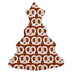 Brown Pretzel Illustrations Pattern Ornament (christmas Tree) by GardenOfOphir