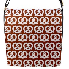 Brown Pretzel Illustrations Pattern Flap Messenger Bag (s) by GardenOfOphir