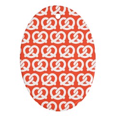 Coral Pretzel Illustrations Pattern Oval Ornament (two Sides) by GardenOfOphir