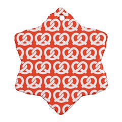 Coral Pretzel Illustrations Pattern Snowflake Ornament (2-side) by GardenOfOphir