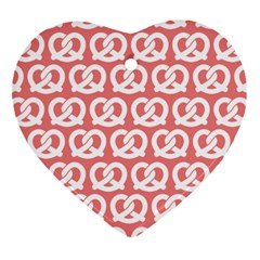 Chic Pretzel Illustrations Pattern Heart Ornament (2 Sides) by GardenOfOphir