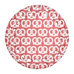 Chic Pretzel Illustrations Pattern Round Filigree Ornament (2Side) Front