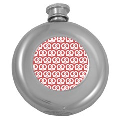 Trendy Pretzel Illustrations Pattern Round Hip Flask (5 Oz)