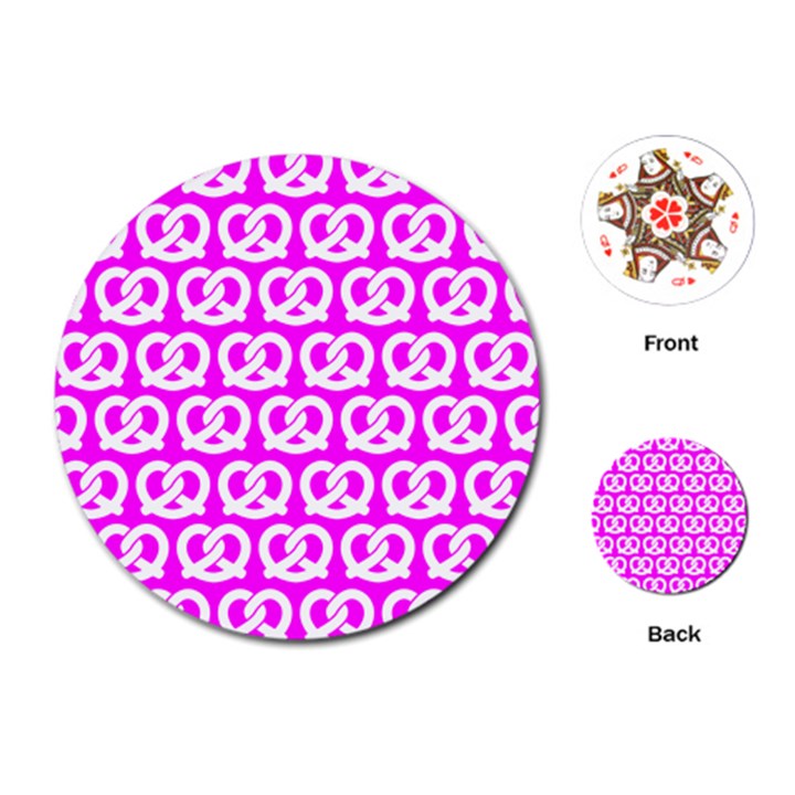 Pink Pretzel Illustrations Pattern Playing Cards (Round) 