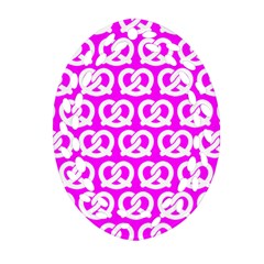 Pink Pretzel Illustrations Pattern Oval Filigree Ornament (2-side) 