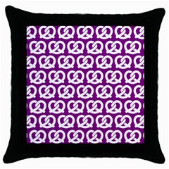 Purple Pretzel Illustrations Pattern Throw Pillow Cases (black) by GardenOfOphir