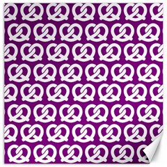 Purple Pretzel Illustrations Pattern Canvas 20  X 20   by GardenOfOphir