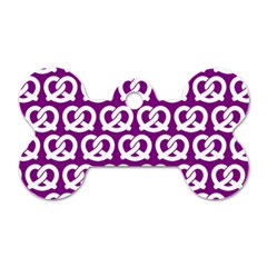 Purple Pretzel Illustrations Pattern Dog Tag Bone (two Sides) by GardenOfOphir