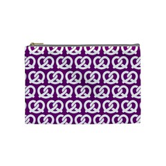 Purple Pretzel Illustrations Pattern Cosmetic Bag (medium)  by GardenOfOphir