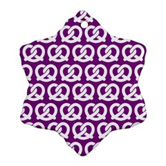 Purple Pretzel Illustrations Pattern Ornament (snowflake)  by GardenOfOphir