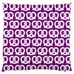 Purple Pretzel Illustrations Pattern Large Flano Cushion Cases (one Side)  by GardenOfOphir