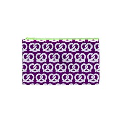 Purple Pretzel Illustrations Pattern Cosmetic Bag (xs) by GardenOfOphir