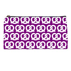 Purple Pretzel Illustrations Pattern Pencil Cases by GardenOfOphir