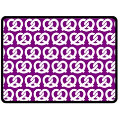 Purple Pretzel Illustrations Pattern Fleece Blanket (large)  by GardenOfOphir