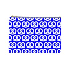 Blue Pretzel Illustrations Pattern Cosmetic Bag (large)  by GardenOfOphir