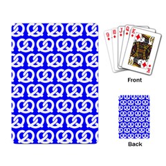 Blue Pretzel Illustrations Pattern Playing Card by GardenOfOphir