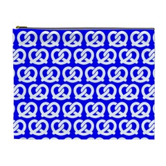 Blue Pretzel Illustrations Pattern Cosmetic Bag (xl) by GardenOfOphir