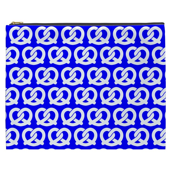 Blue Pretzel Illustrations Pattern Cosmetic Bag (XXXL) 