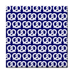 Navy Pretzel Illustrations Pattern Tile Coasters by GardenOfOphir