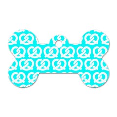 Aqua Pretzel Illustrations Pattern Dog Tag Bone (two Sides) by GardenOfOphir