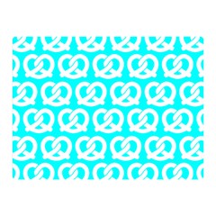 Aqua Pretzel Illustrations Pattern Double Sided Flano Blanket (mini)  by GardenOfOphir