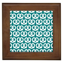 Teal Pretzel Illustrations Pattern Framed Tiles