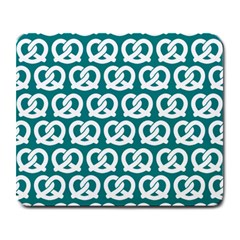 Teal Pretzel Illustrations Pattern Large Mousepads