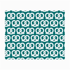 Teal Pretzel Illustrations Pattern Small Glasses Cloth