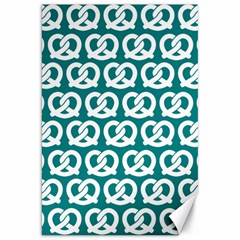 Teal Pretzel Illustrations Pattern Canvas 20  x 30  