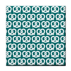 Teal Pretzel Illustrations Pattern Face Towel