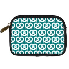 Teal Pretzel Illustrations Pattern Digital Camera Cases by GardenOfOphir