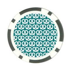 Teal Pretzel Illustrations Pattern Poker Chip Card Guards (10 pack) 