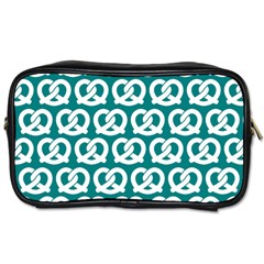 Teal Pretzel Illustrations Pattern Toiletries Bags 2-Side