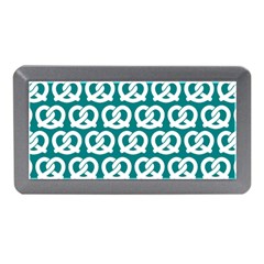 Teal Pretzel Illustrations Pattern Memory Card Reader (mini)