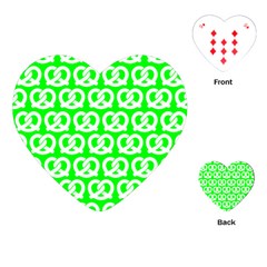 Neon Green Pretzel Illustrations Pattern Playing Cards (heart)  by GardenOfOphir