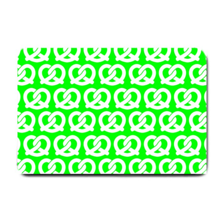 Neon Green Pretzel Illustrations Pattern Small Doormat 