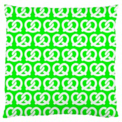 Neon Green Pretzel Illustrations Pattern Large Flano Cushion Cases (two Sides)  by GardenOfOphir