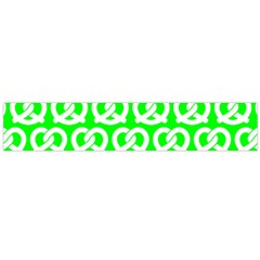 Neon Green Pretzel Illustrations Pattern Flano Scarf (large)  by GardenOfOphir