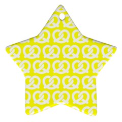 Yellow Pretzel Illustrations Pattern Star Ornament (two Sides)  by GardenOfOphir