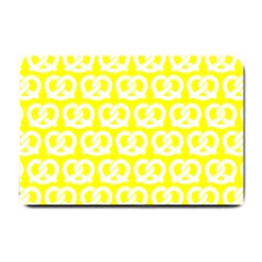 Yellow Pretzel Illustrations Pattern Small Doormat  by GardenOfOphir