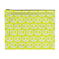 Yellow Pretzel Illustrations Pattern Cosmetic Bag (xl) by GardenOfOphir