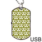 Olive Pretzel Illustrations Pattern Dog Tag USB Flash (Two Sides)  Front