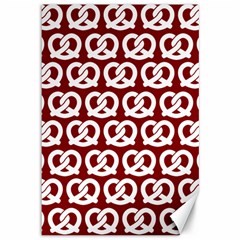 Red Pretzel Illustrations Pattern Canvas 12  X 18   by GardenOfOphir