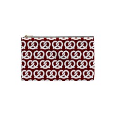 Red Pretzel Illustrations Pattern Cosmetic Bag (small)  by GardenOfOphir