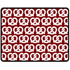 Red Pretzel Illustrations Pattern Fleece Blanket (medium)  by GardenOfOphir