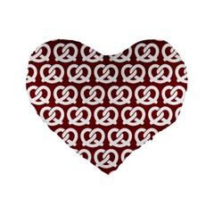 Red Pretzel Illustrations Pattern Standard 16  Premium Heart Shape Cushions by GardenOfOphir