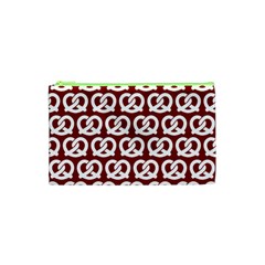 Red Pretzel Illustrations Pattern Cosmetic Bag (xs) by GardenOfOphir