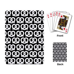 Black And White Pretzel Illustrations Pattern Playing Card by GardenOfOphir