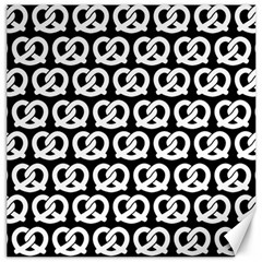 Black And White Pretzel Illustrations Pattern Canvas 20  X 20   by GardenOfOphir